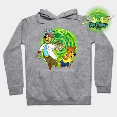 Rick And Morty Cartoon Characters Hoodie Gray / S
