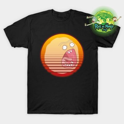 Vaporwave Screaming Sun T-Shirt Black / S