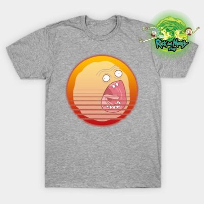 Vaporwave Screaming Sun T-Shirt Gray / S