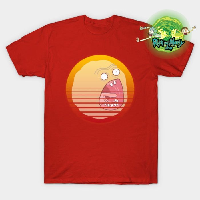 Vaporwave Screaming Sun T-Shirt Red / S