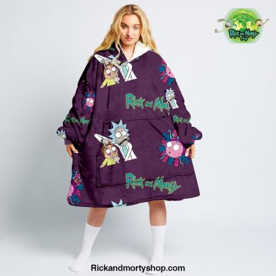 Cool Purple Rick And Morty Oversized Fleece Hoodie - Rick and Morty Shop