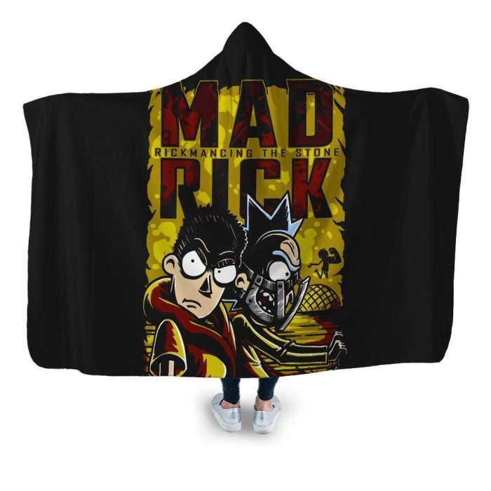 mad rick hooded blanket coddesigns adult premium sherpa 534 - Rick And Morty Shop