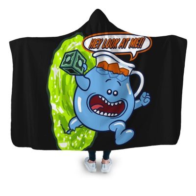 meseeks man hooded blanket coddesigns adult premium sherpa 758 - Rick And Morty Shop
