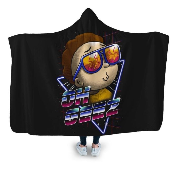 oh geez morty hooded blanket coddesigns adult premium sherpa 951 - Rick And Morty Shop