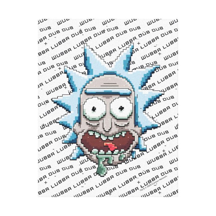 pixelverse rick drooling head canvas print - Rick And Morty Shop