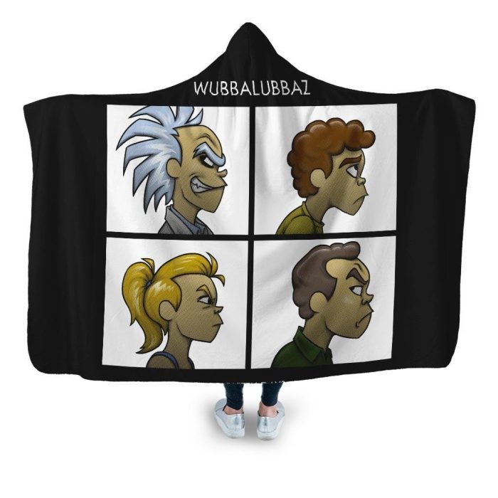 rick and morty gorillaz hooded blanket punksthetic adult premium sherpa 204 - Rick And Morty Shop