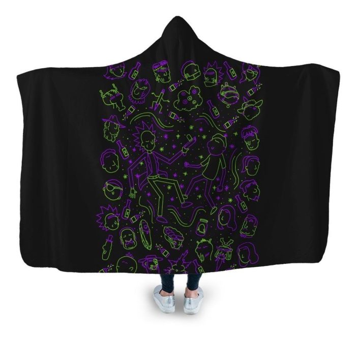 rick morty heads hooded blanket coddesigns adult premium sherpa 828 - Rick And Morty Shop