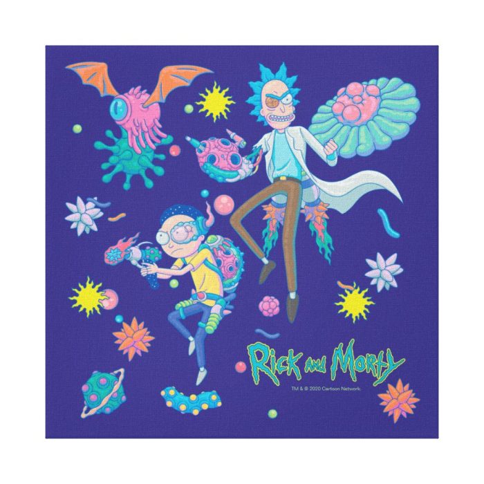 rick and morty among infected cells pattern canvas print - Rick And Morty Shop