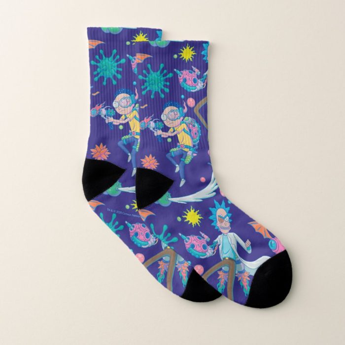 rick and morty among infected cells pattern socks r9228c0bf1bfb48f190964a6019c4eed4 ejsjd 1000 - Rick And Morty Shop
