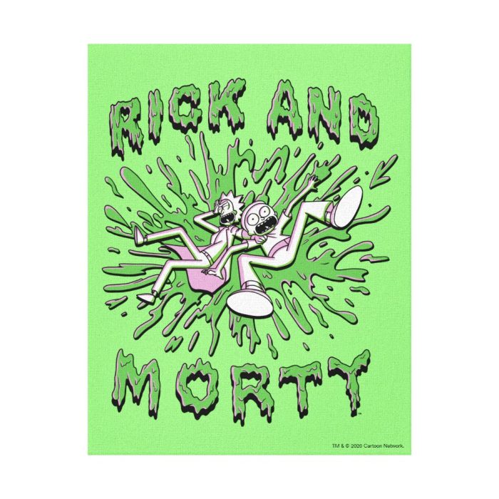 rick and morty falling into acid vat canvas print - Rick And Morty Shop