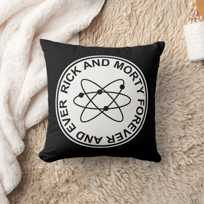rick and morty forever and ever atomic badge throw pillow re6965a27bc7c4213bbd9d6bd057ca092 4gu5j 8byvr 1000 - Rick And Morty Shop