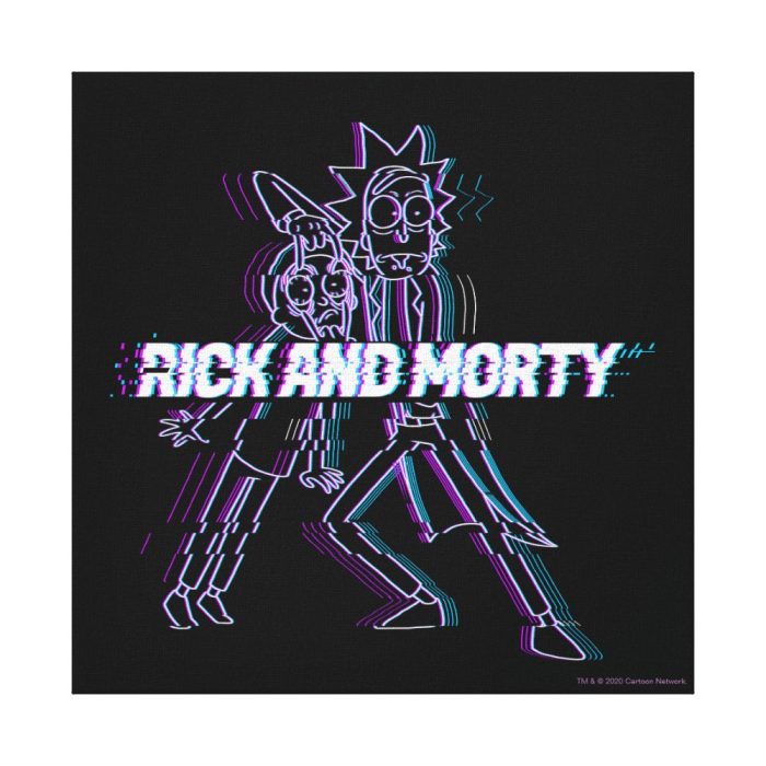 rick and morty glitched rick and morty canvas print - Rick And Morty Shop