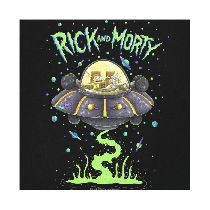 rick and morty illustrated space flight graph canvas print - Rick And Morty Shop