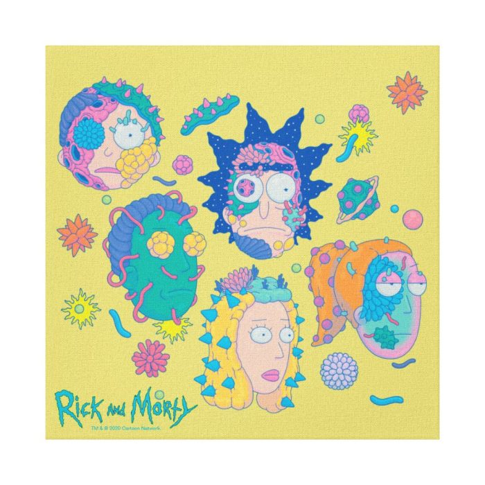 rick and morty infected smith family pattern canvas print - Rick And Morty Shop