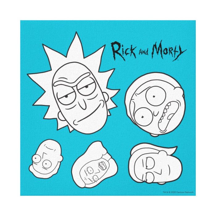rick and morty smith family head pattern canvas print - Rick And Morty Shop