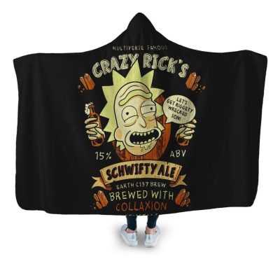schwifty hooded blanket coddesigns adult premium sherpa 907 - Rick And Morty Shop