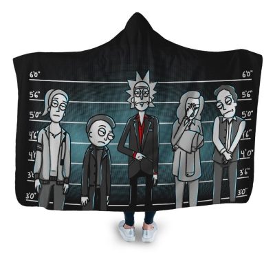 unusual suspects hooded blanket coddesigns adult premium sherpa 101 - Rick And Morty Shop