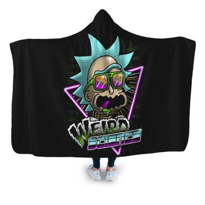 weird science rick hooded blanket coddesigns adult premium sherpa 134 - Rick And Morty Shop