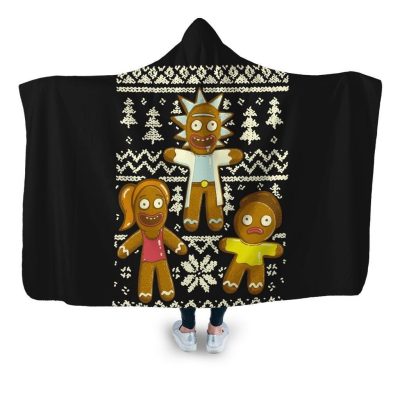 wubba lubba cookies hooded blanket coddesigns adult premium sherpa 664 - Rick And Morty Shop