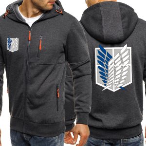 Anime Attack On Titan The Wing Of Liberty Mens Hoodies Zip Up Sportswears Casual Oversized JacketsHip - Rick And Morty Shop