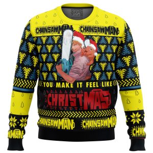 You Make It Fell Like Christmas Chainsaw Man men sweatshirt FRONT mockup - Rick And Morty Shop