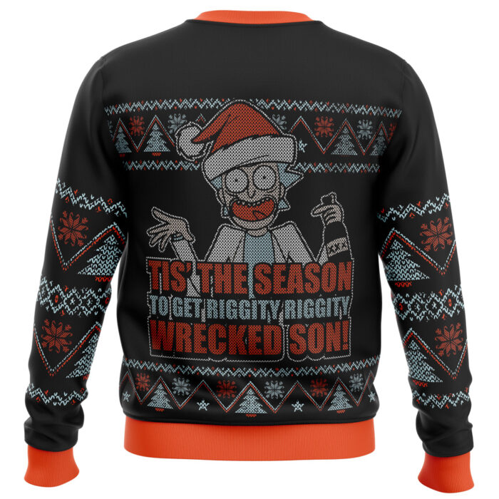 Rick and Morty Tis The SeasonPC Ugly Christmas Sweater BACK mockup - Rick And Morty Shop