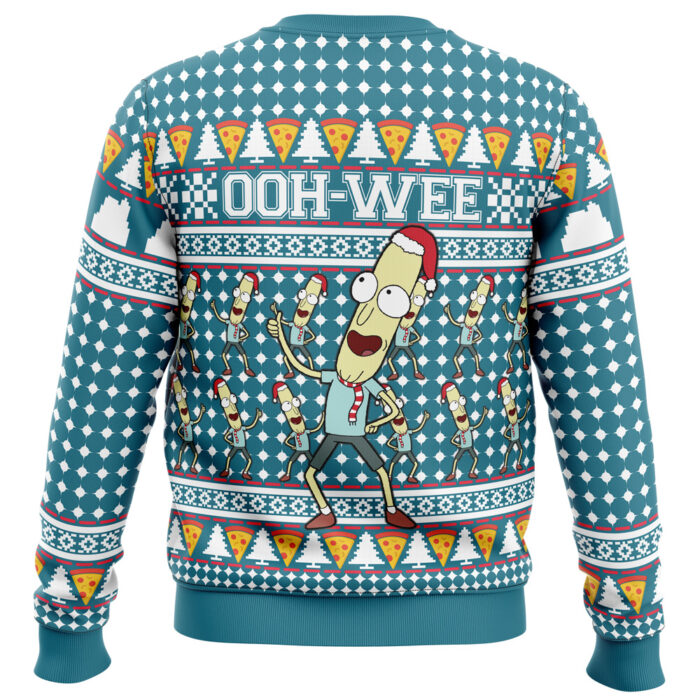 poopy Ugly Christmas Sweater back mockup - Rick And Morty Shop