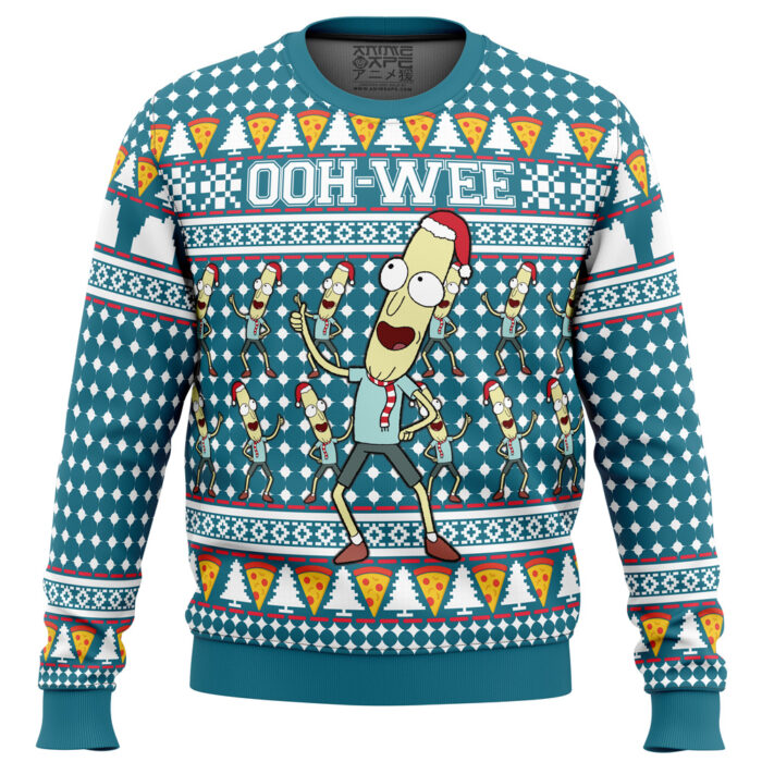 poopy Ugly Christmas Sweater front mockup - Rick And Morty Shop