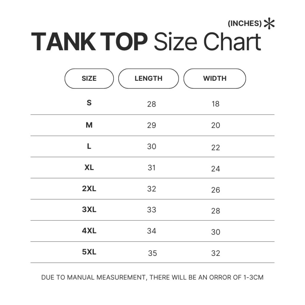 Tank Top Size Chart 2 - Rick And Morty Shop
